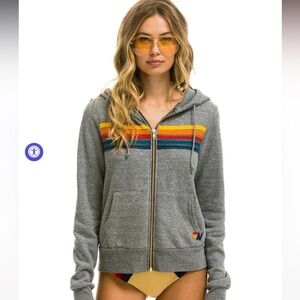 Aviator Nation 5 Stripe zip up hoodie